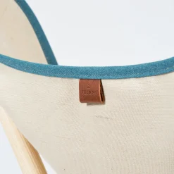 Poltrona Tripolina in crema e blu teal*Telami Outlet