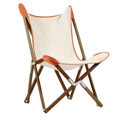 Poltrona Tripolina in crema e rosso terracotta*Telami Discount