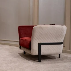 Poltrona Universal velluto rosso e bianco*Mantellassi 1926 Hot