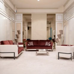 Poltrona Universal velluto rosso e bianco*Mantellassi 1926 Hot