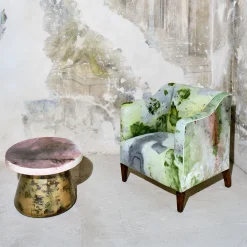 Poltrona Verde e Grigia Collezione Bisanzio*ROU Materiaal Clearance