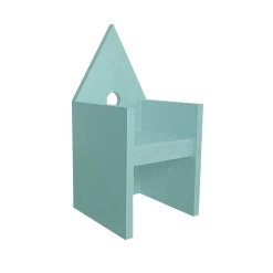 Poltrona Vescovina verde chiaro di Lanfranco Benvenuti*Meccani Design New