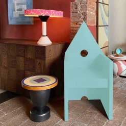 Poltrona Vescovina verde chiaro di Lanfranco Benvenuti*Meccani Design New