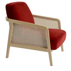 Poltrona Vienna Lounge in faggio naturale rosso di Emmanuel Gallina*Colé Best