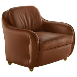 Poltrona Zana in pelle marrone*Bedding Atelier Discount