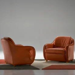 Poltrona Zana in pelle marrone*Bedding Atelier Discount