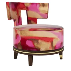 Poltroncina Lounge Rotonda Charles K in tessuto Rosso Reimei*K-3 by Kenzo Takada Outlet