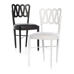 Ponti 969 Sedia in pelle nera di Gio Ponti*BBB Italia