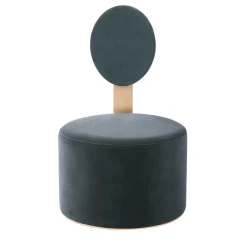 pop gray velvet and satin brass metal chair*Secolo Sale