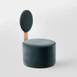 pop gray velvet and satin brass metal chair*Secolo Sale