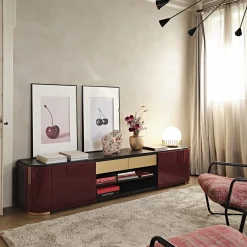 Porta TV Kota in frassino amaranto e moka*Black Tie New