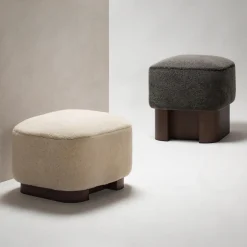 Pouf alto in legno nero Lloyd*Giobagnara Discount