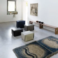 Pouf Bao in cuoio scuro di Viola Tonucci*Tonucci Collection New