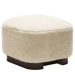 Pouf basso in legno color crema Lloyd*Giobagnara Discount