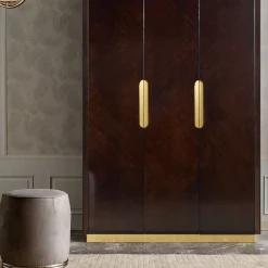 Pouf beige con base in legno Champagne della Collezione Studio Privè*Guerra Vanni Clearance