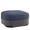 Pouf Bouclé Blu SUMO con Tasca in Cuoio*Morica Design Online