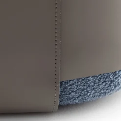 Pouf Bouclé Blu SUMO con Tasca in Cuoio*Morica Design Online