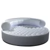 Pouf Breola rotondo trapuntato bianco*VGnewtrend