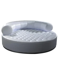 Pouf Breola rotondo trapuntato bianco*VGnewtrend