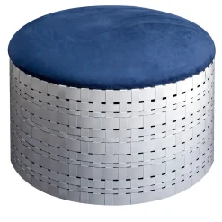 Pouf Campo bianco e blu*Splot Design Outlet