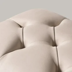 Pouf capitonnè Ottoman marrone chiaro e bianco panna*Mantellassi 1926 New