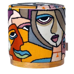 Pouf cilindrico Agostina con pattern Women*Mantellassi 1926 Outlet