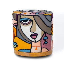 Pouf cilindrico Agostina con pattern Women*Mantellassi 1926 Outlet