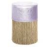 Pouf con frange dorate in pelle Lillac di Lorenza Bozzol*Lorenza Bozzoli Couture Best