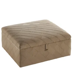 Pouf contenitore Dauphin in pelle beige*Bedding Atelier Discount