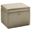 Pouf contenitore in pelle beige Harlem*Bedding Atelier Sale