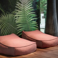 Pouf da esterno West Cay Rosa con strisce bianche*Villevenete Clearance