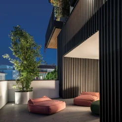 Pouf da esterno West Cay in tessuto rosa*Villevenete Outlet