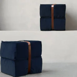Pouf Docker in velluto blu scuro*DLA Design Lab Clearance