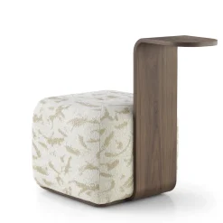 Pouf Dondo Cubo Bianco con manico in noce*Sitia Hot