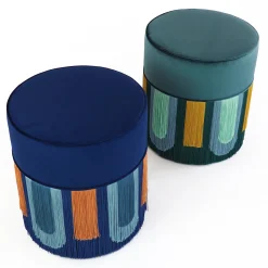 Pouf geometrico Couture Decò verde*Lorenza Bozzoli Couture Best