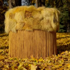 Pouf giallo patchwork di Lorenza Bozzoli*Lorenza Bozzoli Couture