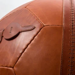 Pouf grande con pallone da calcio marrone*Bottega Conticelli Discount