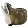 Pouf in ceramica verde oliva Frog*Ceramiche Ceccarelli Online