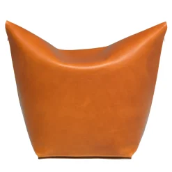 Pouf in pelle arancione Mao di Viola Tonucci*Tonucci Collection Clearance