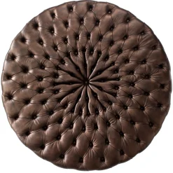 Pouf in pelle marrone Beverly*Bedding Atelier Sale