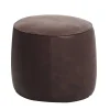 Pouf in pelle marrone Rondò*Black Tie Online