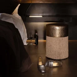 Pouf in pelle metallizzata color oro di Lorenza Bozzoli*Lorenza Bozzoli Couture Hot