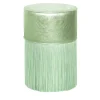 Pouf in pelle metallizzata verde chiaro di Lorenza Bozzoli*Lorenza Bozzoli Couture Best
