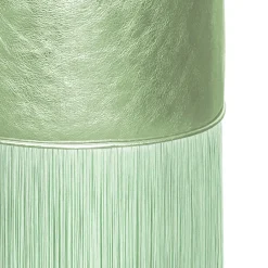 Pouf in pelle metallizzata verde chiaro di Lorenza Bozzoli*Lorenza Bozzoli Couture Best