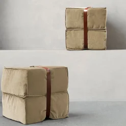 Pouf in velluto beige Docker*DLA Design Lab New