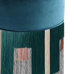 Pouf in velluto blu zaffiro Treasure di Lorenza Bozzoli*Lorenza Bozzoli Couture Clearance