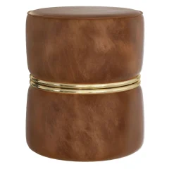 Pouf in velluto marrone Marshmallow*Guerra Vanni