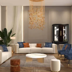 Pouf in velluto marrone Marshmallow*Guerra Vanni