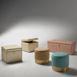 Pouf Joshua Teal*Bedding Atelier