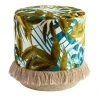 Pouf Las Palmas con foglie di palma e base in cesta*Grand Tour by Vito Nesta Discount